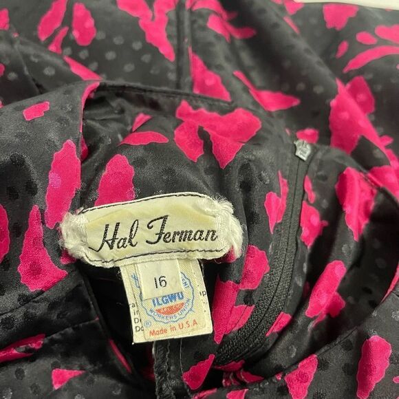 Hal Ferman VTG Purple Black Dress Size 16 Union Made - Picture 4 of 8